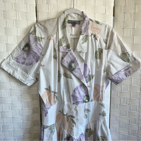 Vintage Carol Anderson Women’s Pastel Floral Button Front Midi Dress Size 13 - Picture 4 of 14